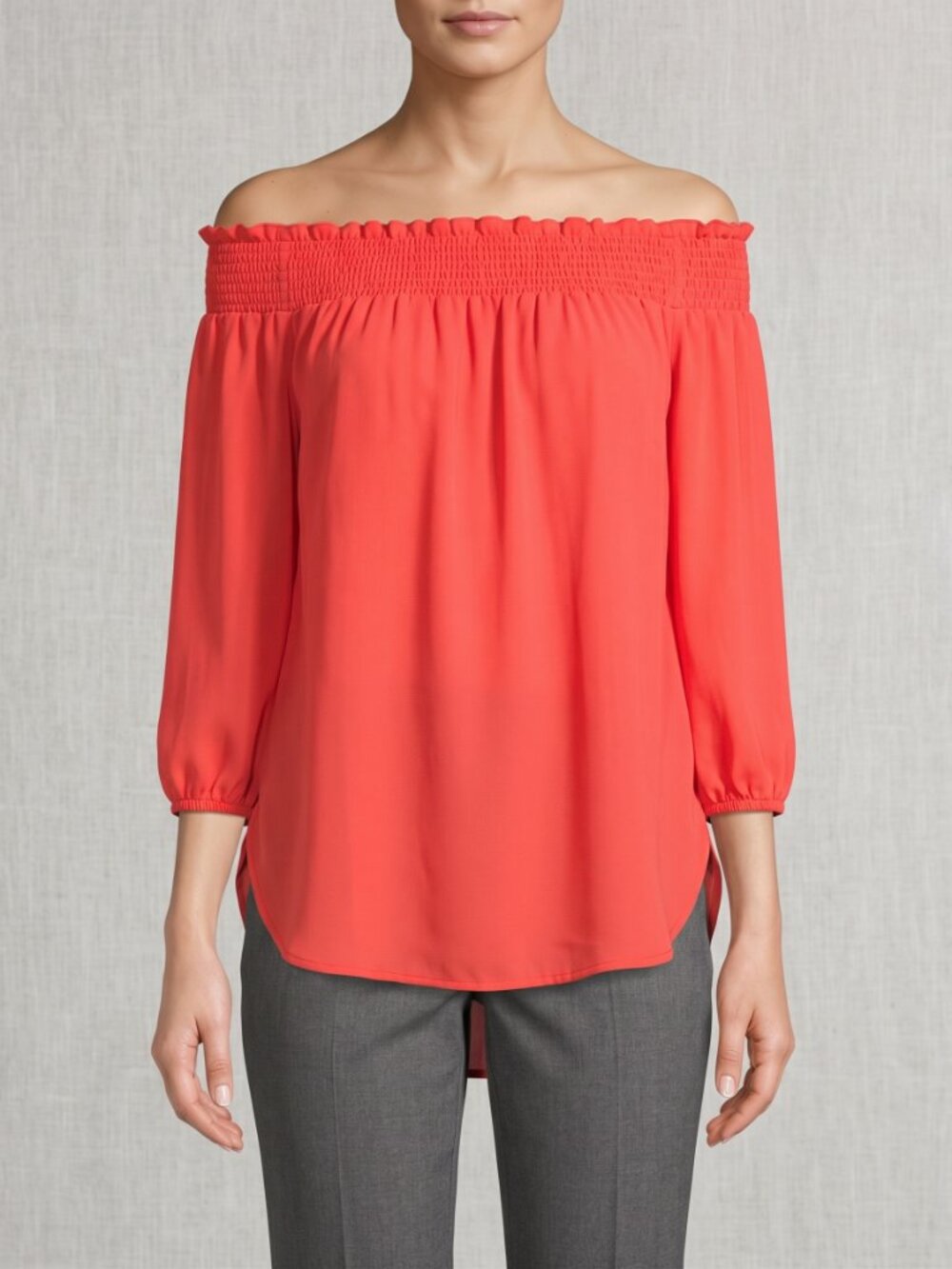 MICHAEL KORS Off-Shoulder Red Women's Blouse